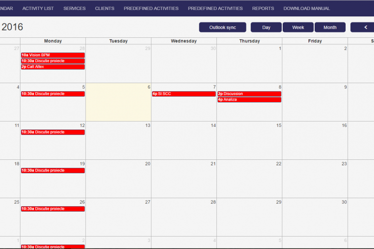 Operational Calendar